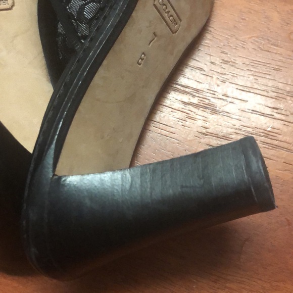 COACH DEDE MINI C LOGO BLACK HIGH HEEL SHOES - Picture 8 of 8